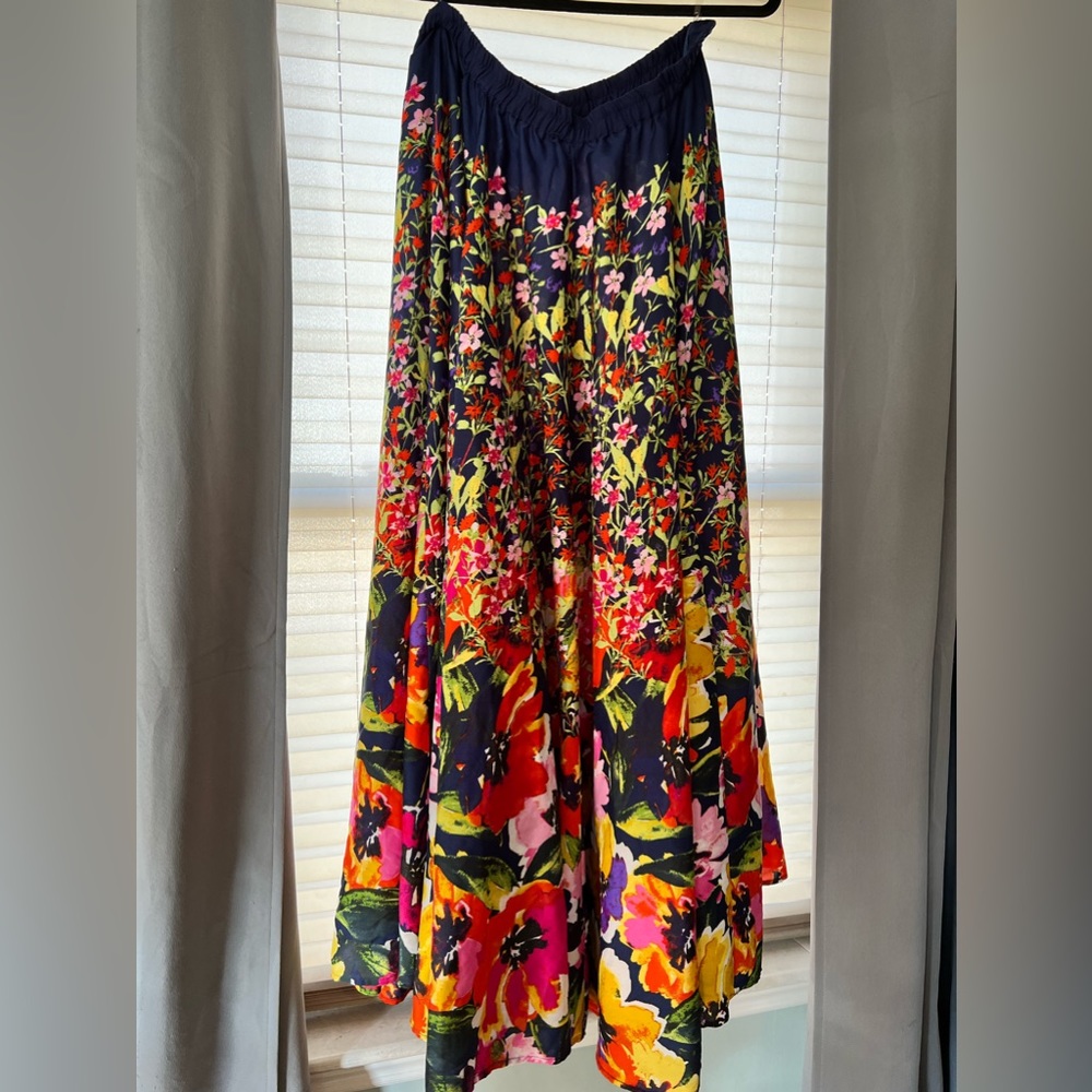 Cupio Floor-Length Floral Skirt- Large